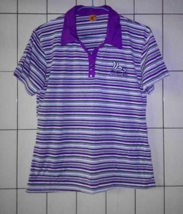 紫领条纹polo衫 m~l